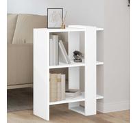 Teenpull Étagère Blanche en Bois d'ingénierie 52 x 25 x 71,5 cm avec 2 étagères autoportantes, bibliothèque Moderne de Rangement pour Salon, Bureau et Chambre, unité de Rangement Durable et élégante