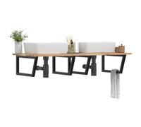 Teenpull Étagère de lavabo murale en acier et bois d'acacia, 120 x 60 cm, robuste, peu encombrante, pour salle de bain