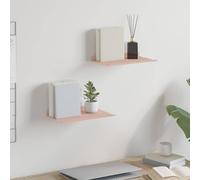 Teenpull Étagère Flottante 2 pcs Rose en Acier Mat 30 x 18 x 2,5 cm pour Mur intérieur, Rangement Pratique et Gain de Place, étagères murales suspendues pour Salon et Bureau