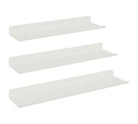 Teenpull Étagère Flottante 3 pcs Blanc Acier 40 x 9 x 2,5 cm, Rangement Mural Minimaliste, Support Robuste pour Livres et Objets, Gain de Place, Installation Facile