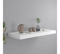 Teenpull Étagère flottante, blanche, 60 x 23,5 x 3,8 cm, étagère murale moderne en MDF, support invisible, idéale pour livres, décoration, étagères flottantes pour mur, étagère murale polyvalente