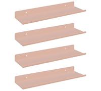 Teenpull Étagère Flottante Rose en Acier 4 pcs 30 x 9 x 2,5 cm, étagères murales pour Rangement, Support Suspendu, Gain de Place pour Salon et Bureau