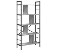 Teenpull Étagère Gris Sonoma en Bois d'ingénierie 75 x 30 x 156 cm avec Cadre Acier Robuste 9 étagères pour Salon Bureau Chambre Rangement et Organisation Polyvalente