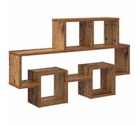 Teenpull Étagère Murale Bois Ancien en Bois d'ingénierie 82 x 15 x 51 cm avec 4 étagères flottantes pour Rangement intérieur Salon Chambre, Support Mural Pratique et Design épuré