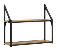 Teenpull Étagère Murale chêne Artisanal 60 x 21 x 51 cm, étagère Flottante pour Rangement, Support Livres et décorations, système de Fixation Mural, Design Moderne pour Salon et Bureau