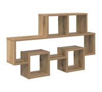Teenpull Étagère Murale chêne Artisanal 82 x 15 x 51 cm avec 4 étagères flottantes, Rangement Mural Durable pour Salon Chambre, Support décoratif et Pratique pour Organiser Espace intérieur