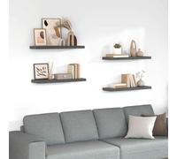 Teenpull Étagère Murale Flottante Gris Brillant 80x23,5x3,8 cm MDF 4 pcs avec système de Montage Invisible pour Rangement et décoration Murale Stable et Durable