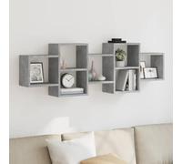 Teenpull Étagère murale, gris béton, 129 x 18 x 42 cm, en matériau dérivé du bois, étagères murales flottantes pour espace de rangement, faciles d'entretien, solution de rangement polyvalente