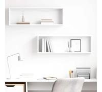 Teenpull Étagères Cube murales 2pcs Blanc Bois d'ingénierie 80x15x26,5 cm Rangement Flottant pour Mur Chambre Salon, étagères suspendues Robustes pour Livres et Objets décoratifs