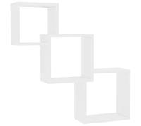 Teenpull Étagères murales cubiques Blanches en Bois d'ingénierie 68x15x68 cm, Ensemble 3 Cubes emboîtables, étagères flottantes pour Mur, Rangement, décor Chambre Salon