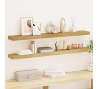 Teenpull Étagères murales en Bois de Teck Massif 2 pcs 110x15x4 cm étagères flottantes pour Mur Rangement décor Chambre