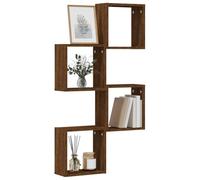 Teenpull Étagères murales flottantes en Bois d'ingénierie chêne Marron 30x15x30 cm 4 pcs Cubes Rangement pour Mur Salon Bureau décoration Pratique