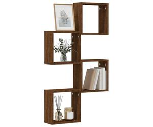 Teenpull Étagères murales flottantes en Bois d'ingénierie chêne Marron 30x15x30 cm 4 pcs Cubes Rangement pour Mur Salon Bureau décoration Pratique