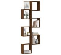 Teenpull Étagères murales sous Forme Cube 6 pcs chêne Marron 30x15x30cm Rangement Mural Stable Bois d'ingénierie pour Salon Bureau Espace optimisé