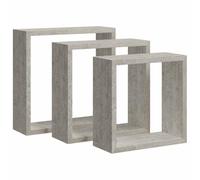 Teenpull Étagères murales sous Forme de Cube 3 pcs Gris béton en MDF, système de Montage Invisible, capacité 5 kg, étagères flottantes pour Rangement et décoration Murale