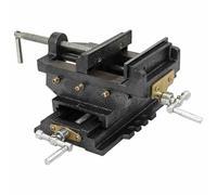 Teenpull Étau en croix - 150 mm - Fonte avec largeur de serrage de 145 mm - Compact et robuste - Pour établi, atelier, travail du bois, travaux de perçage et de fraisage précis