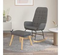Teenpull Fauteuil à bascule avec repose-pieds, tissu gris clair, fauteuil confortable pour salon, chambre à coucher, détente, chaise rembourrée avec repose-pieds pour adultes