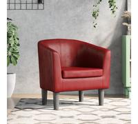 Teenpull Fauteuil club en cuir synthétique bordeaux, moderne, résistant, bois de pin, rembourrage en mousse, 70 x 56 x 68 cm, idéal pour salon, chambre à coucher, bureau, expérience d'assise
