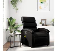 Teenpull Fauteuil de Massage inclinable Noir Similicuir avec 6 Points de Vibration, Cadre Bois et métal, Dimensions 70x92x99,5 cm, Confortable Fauteuil Lounge pour Salon et Chambre