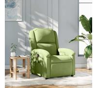 Teenpull Fauteuil de Massage inclinable Vert Clair Velours avec 6 Points de Vibration, Cadre métal et Bois, Fauteuil Lounge Confortable pour Salon et Chambre, Dossier inclinable à 135 degrés