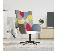 Teenpull Fauteuil de relaxation en tissu patchwork, chaise d'accentuation pivotante pour salon, chambre à coucher, fauteuil de lecture confortable, mousse de polyester, multicolore, 62 x 68 x 98 cm
