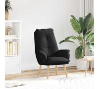Teenpull Fauteuil de relaxation noir, 69 x 74 x 93 cm, tissu Sherpa, fauteuil de lecture confortable, pour salon, chambre à coucher, bureau, détente confortable, durable