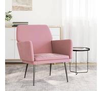 Teenpull Fauteuil en velours rose, 62 x 79 x 79 cm, chaise d'appoint confortable pour salon, chambre à coucher, coin lecture, structure en métal, capacité de charge maximale de 110 kg