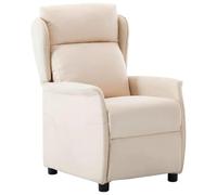 Teenpull Fauteuil inclinable crème en Polyester 66,5 x 94 x 101,5 cm, Chaise Longue intérieure Confortable, Fauteuil d'appoint pour Salon et Chambre, Dossier Multipositions avec mécanisme inclinable