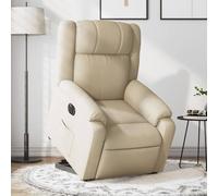 Teenpull Fauteuil inclinable électrique crème en Tissu avec Moteur pour Levage et Inclinaison, Fauteuil Confortable pour Salon, Chambre, Lecture et détente, Support jusqu'à 110 kg