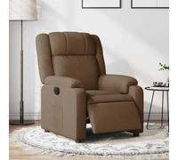 Teenpull Fauteuil inclinable électrique en Tissu Marron Confortable avec motorisation 135 degrés, Cadre métal et Bois, Dimensions 77x95x99 cm, siège Large 50 cm, idéal Salon et Chambre