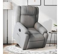 Teenpull Fauteuil inclinable électrique Gris Clair en Tissu avec Moteur pour Levage et Inclinaison, Fauteuil Confortable pour Salon, Chambre, Lecture et détente, accoudoirs Larges