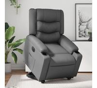 Teenpull Fauteuil inclinable électrique Gris en Similicuir Confortable avec Moteur pour Levage et Inclinaison, siège Large 50 cm, idéal Salon, Chambre, Lecture, détente à Domicile