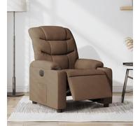 Teenpull Fauteuil inclinable électrique Marron en Tissu Confortable avec Moteur électrique, Dossier et Repose-Pied réglables, Fauteuil de Salon, Chaise de Lecture, siège d'appoint pour Chambre