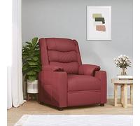 Teenpull Fauteuil inclinable électrique Rouge Bordeaux en Similicuir avec Moteur, Confortable Lounge Chair pour Salon, Fauteuil de Lecture, Fauteuil d’appoint avec accoudoirs Larges rembourrés