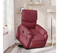 Teenpull Fauteuil inclinable électrique Rouge Bordeaux en Tissu Confortable avec Moteur électrique, Fonction Levage et Inclinaison, Fauteuil de Salon, Chaise de Lecture, Fauteuil d'appoint