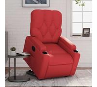 Teenpull Fauteuil inclinable électrique Rouge en Similicuir Confortable avec Moteur électrique, Large siège 50 cm, Dossier inclinable 135 degrés, Chaise d’appoint pour Salon, Chambre ou Coin Lecture