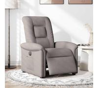 Teenpull Fauteuil inclinable électrique Taupe Tissu Confortable avec Moteur électrique réglable 135 degrés, Cadre Bois et métal, Dimensions 77x91,5x96 cm, Chaise Lounge Salon, Fauteuil de Lecture