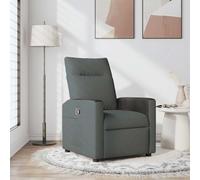 Teenpull Fauteuil inclinable en Tissu Gris foncé Confortable avec Cadre en Bois et métal, Fauteuil Lounge pour Salon et Chambre, Chaise d'appoint rembourrée avec Poche latérale Pratique