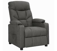Teenpull Fauteuil inclinable Gris foncé en Tissu 100% Polyester avec Cadre métal et Bois, 3 Positions d'inclinaison, Dimensions 73x94x101,5 cm, Chaise de Salon Confortable pour Lecture et détente