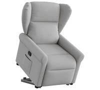 Teenpull Fauteuil inclinable Gris Nuage Tissu Confortable avec Fonction Levage électrique, Dossier inclinable Manuel 135°, Cadre Solide en métal et Bois, idéal Salon, Chambre, Lecture, détente