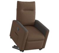Teenpull Fauteuil inclinable Marron en Tissu avec Fonction Levage électrique, Fauteuil Confortable pour Salon, Fauteuil de Lecture avec accoudoirs Larges et Poche latérale Pratique