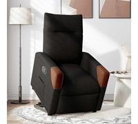 Teenpull Fauteuil inclinable Noir en Tissu avec Fonction Levage électrique et Inclinaison Manuelle, Fauteuil Confortable pour Salon et Chambre, Chaise d'appoint, siège Relax pour Lecture et détente