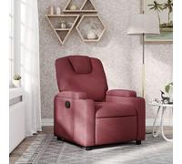 Teenpull Fauteuil inclinable Rouge Bordeaux en Tissu Confortable avec accoudoirs Larges, Porte-gobelets, Poche latérale, Structure Bois et métal, Fauteuil Lounge pour Salon et Chambre