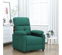 Teenpull Fauteuil inclinable Vert foncé en Tissu Confortable avec Cadre Solide en Bois et métal, Fauteuil Lounge pour Salon et Chambre, Chaise d'appoint rembourrée avec accoudoirs Larges