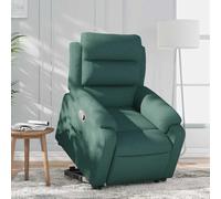Teenpull Fauteuil inclinable Vert foncé Tissu avec Fonction Levage électrique, Fauteuil Confortable pour Salon, Chaise de Lecture, Fauteuil d’appoint avec accoudoirs Larges et Poche latérale Pratique