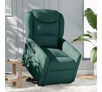 Teenpull Fauteuil inclinable Vert foncé Tissu avec Levage électrique, Fauteuil Relax Confortable pour Salon, Fauteuil de Lecture, Fauteuil d’appoint avec accoudoirs Larges et Poche latérale Pratique