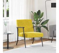 Teenpull Fauteuil Jaune en Velours 59 x 75 x 78 cm, Chaise d'Appoint Ergonomique pour Salon et Chambre, Confort Mousse, Cadre Robuste en Contreplaqué et Acier, Siège Lounge Intérieur
