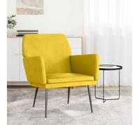 Teenpull Fauteuil Jaune en Velours 62x79x79 cm Cadre Métal Chaise de Salon Confortable pour Lecture et Détente Intérieure