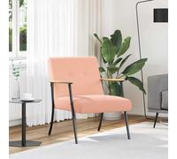 Teenpull Fauteuil moderne rose, 59 x 75 x 78 cm, tissu bouclé semblable à de la laine, pieds en acier, ergonomique, pour salon et chambre à coucher, 110 kg maximum
