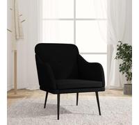 Teenpull Fauteuil Noir en Tissu 63x76x80 cm avec Cadre Métal, Chaise de Salon Confortable et Durable pour Lecture et Détente